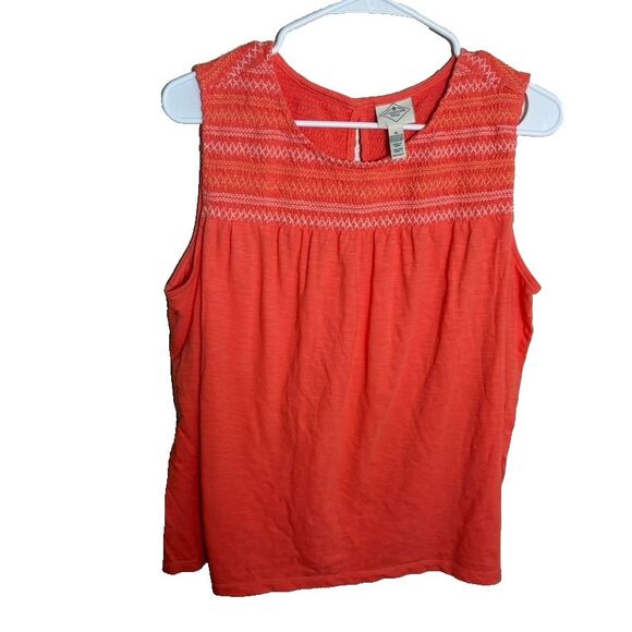 St. John's Bay Tops - St John's Bay Tank Top Women's XL Smocked Sleeveless Casual Round Neck